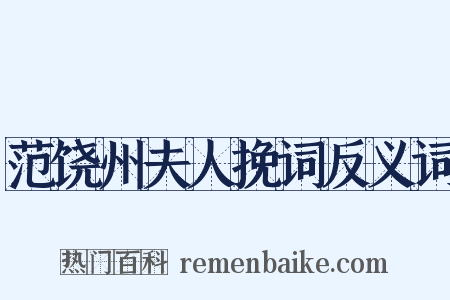 范饶州夫人挽词反义词是什么意思的图片